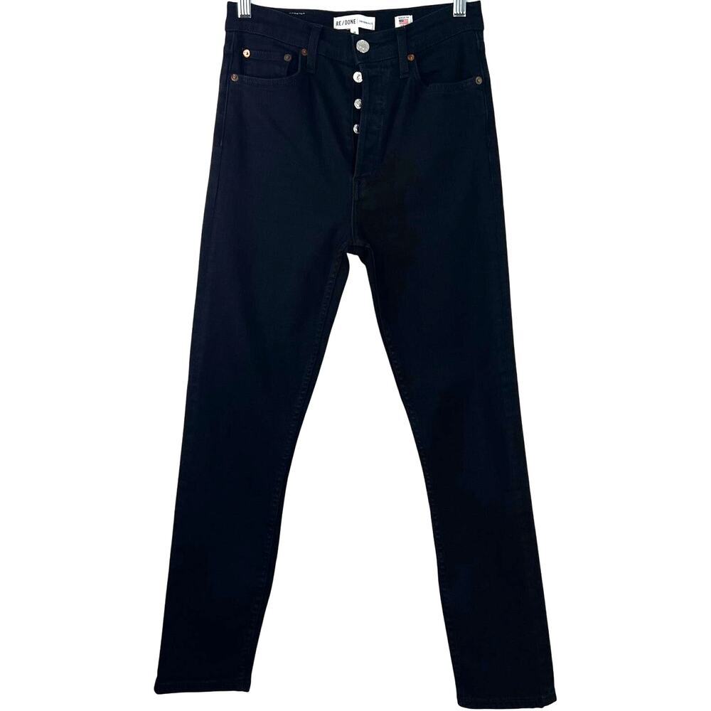 RE/DONE Originals Women's Black Denim Jeans Straight Skinny Minimalist Size 28